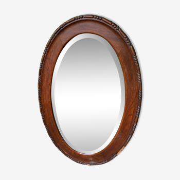 Miroir biseauté en bois 52x82cm