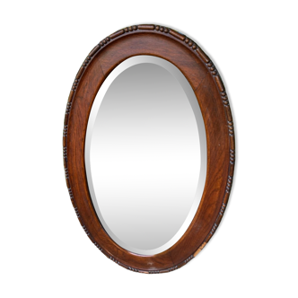 Beveled wooden mirror 52x82cm