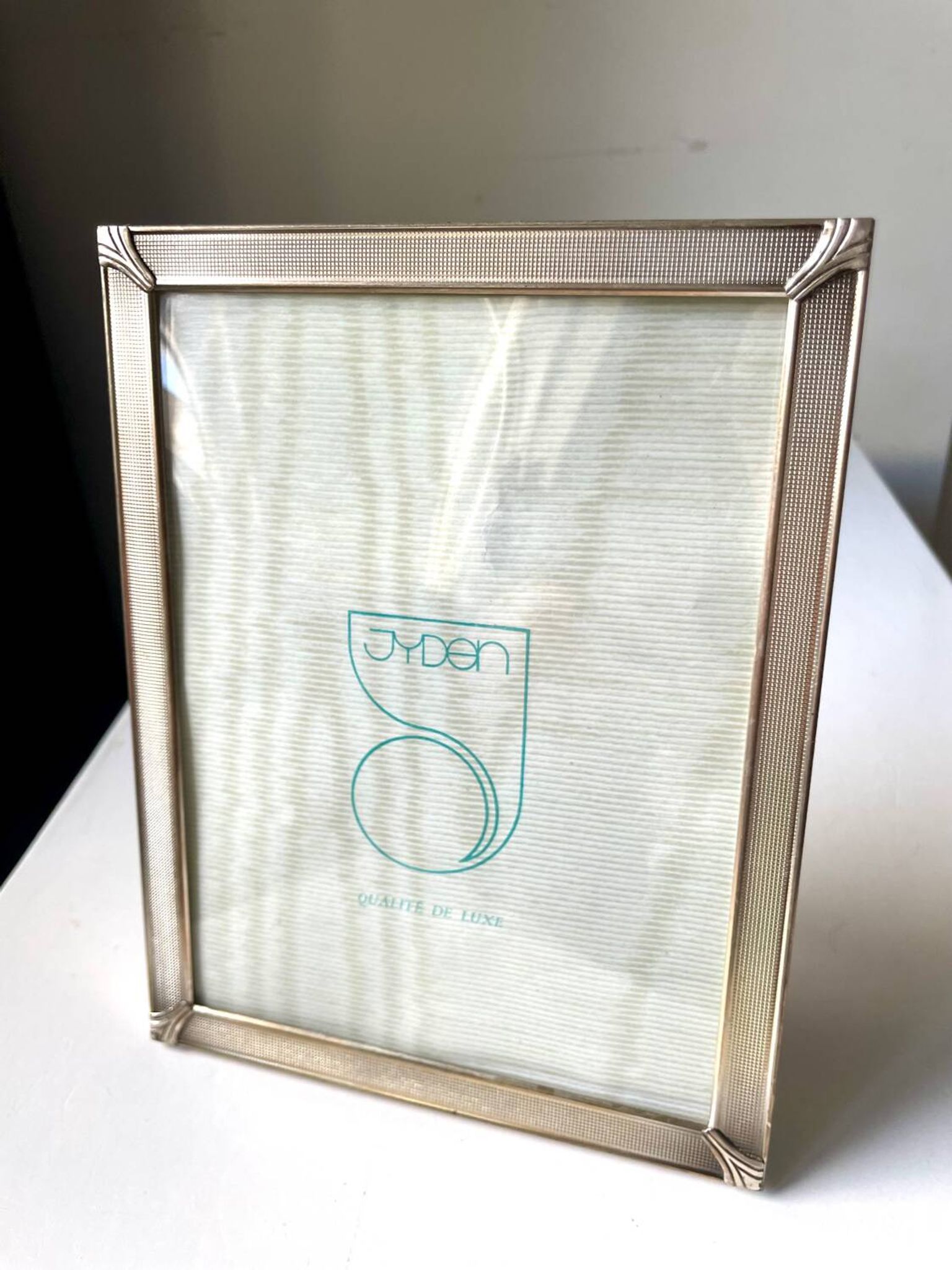 Art deco silver colored   frame 28.5 cm x 14.5 cm  convex glass