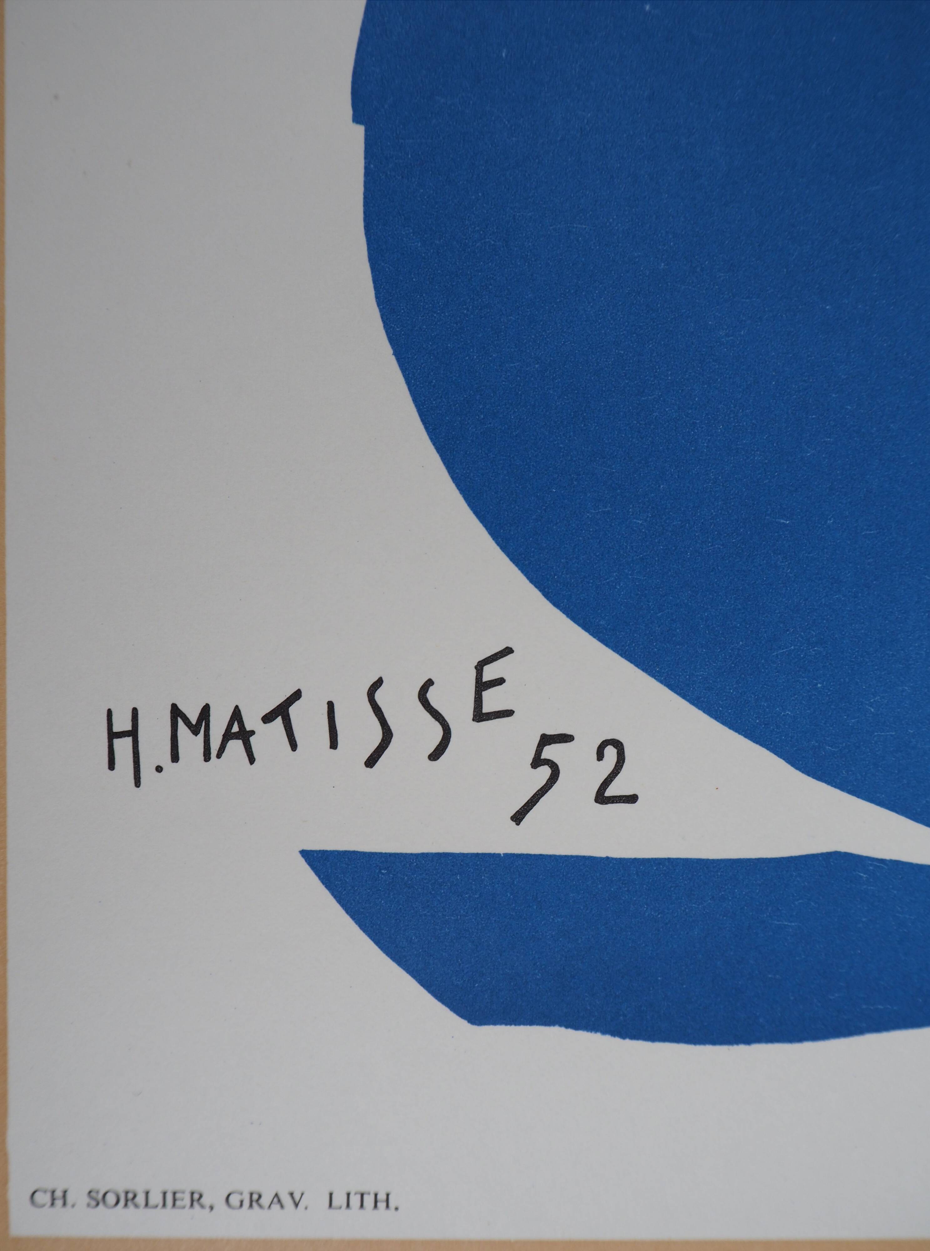 Henri matisse - nu bleu gracieux - affiche originale vintage musée céret (1980)