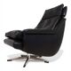 Black leather chaise longue esa 802 by Werner Langenfeld, 1970