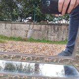 Antique mirror with copper moulding.