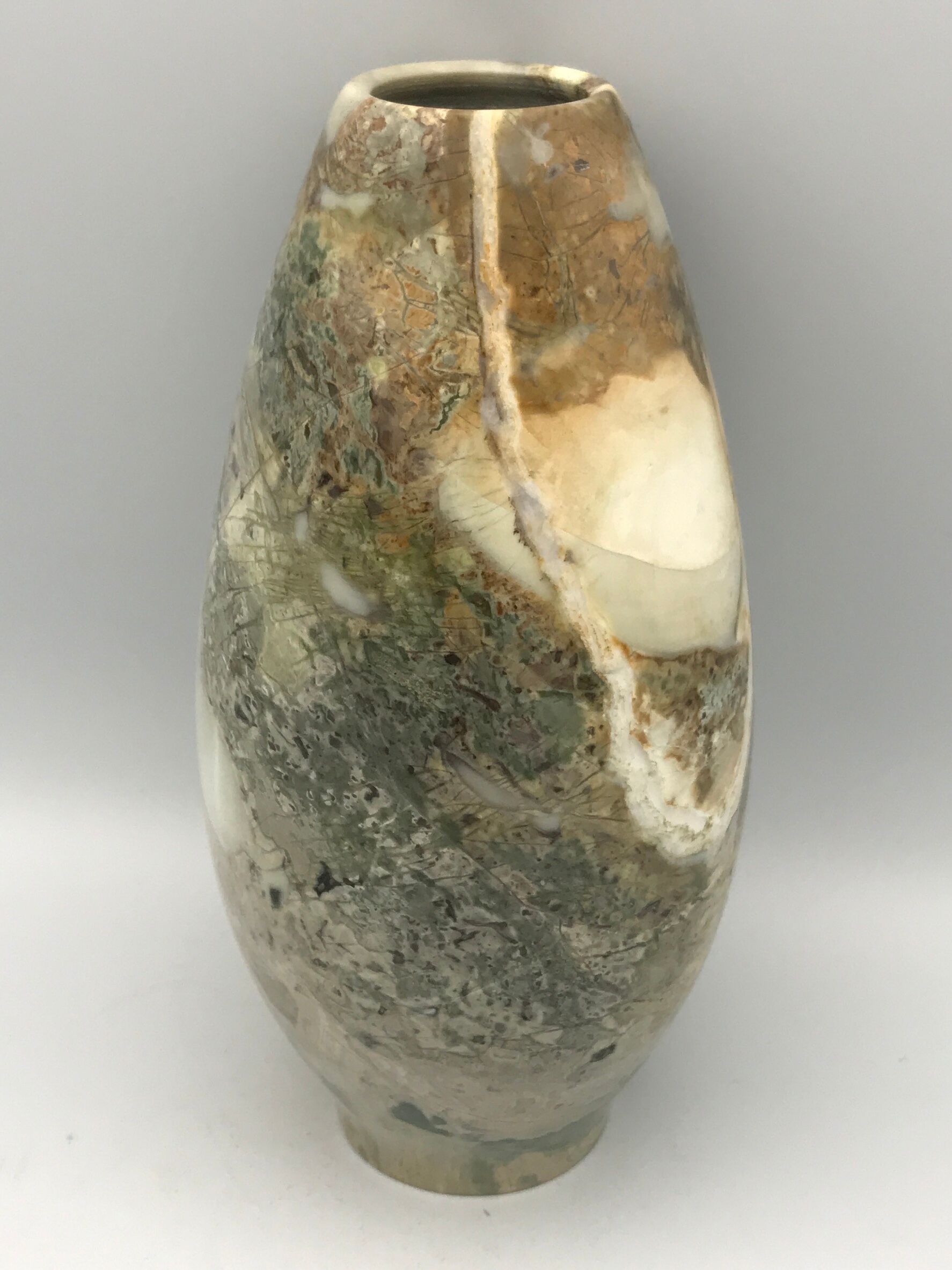 Vase soliflore in natural pierre onyx light green