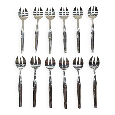 Ménagère 12 fourchettes à dessert en métal argenté