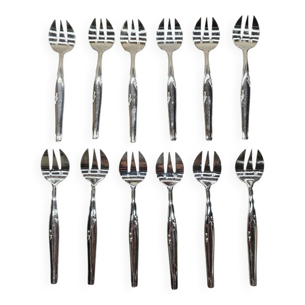 Ménagère 12 fourchettes à dessert en métal argenté