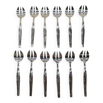 Set of 12 silver-plated dessert forks