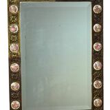 Miroir en Bronze et Porcelaine de Paris années 50