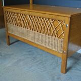 1960 vintage rattan bench box