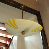 Vintage painted glass pendant lamp