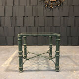 Table d’appoint en fer et vert patine antique