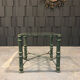 Iron and green antique patina side table