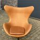 Original Fritz Hansen Egg chair from 1983 in perfect condition, new!! Rustic Cognac Camel Leather