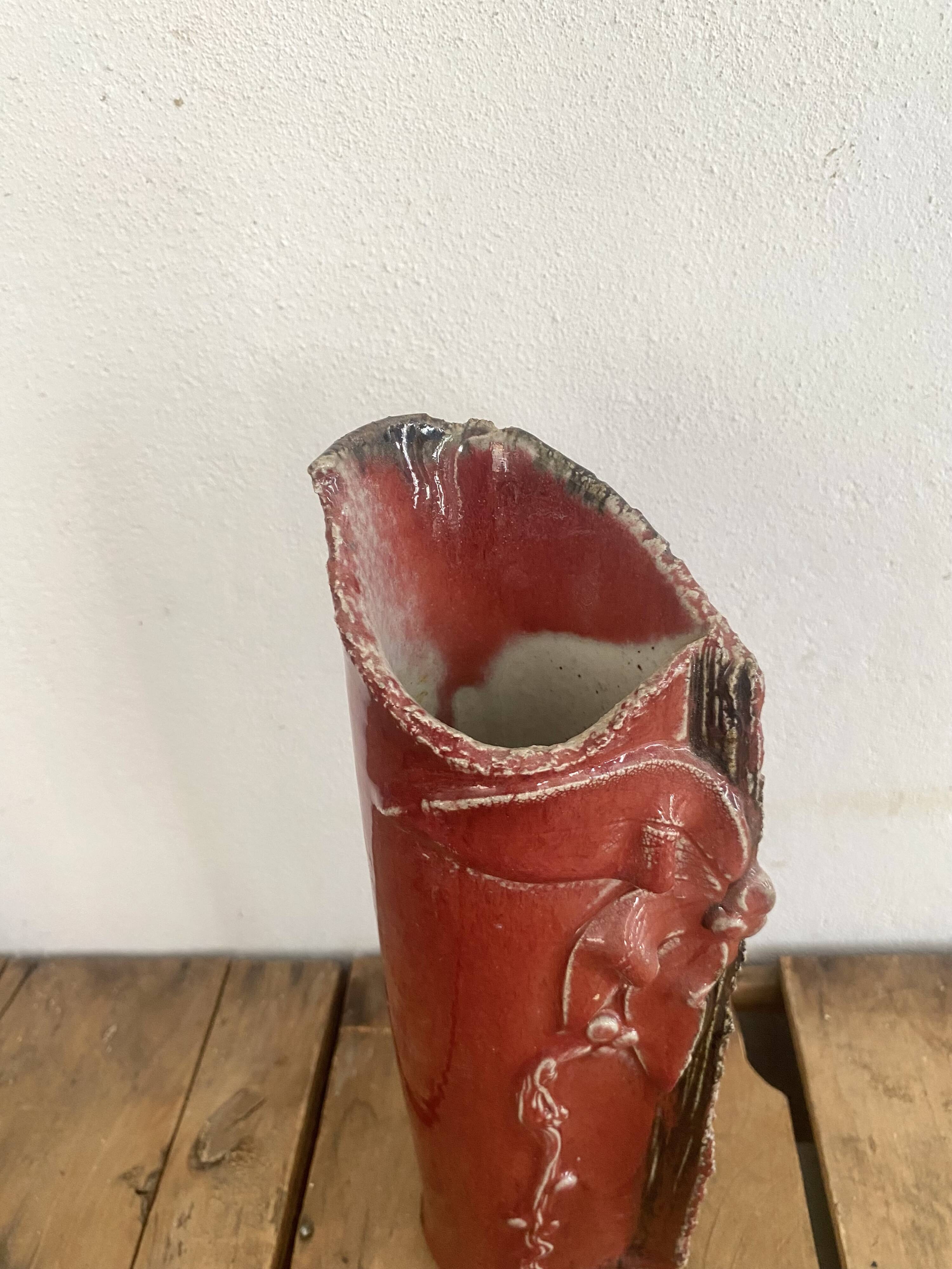 Vase grès vernissé années 80