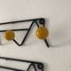 Pair coat racks balls 4 vintage patères 1960