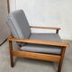 Scandinavian armchair in gray fabric from the 60s