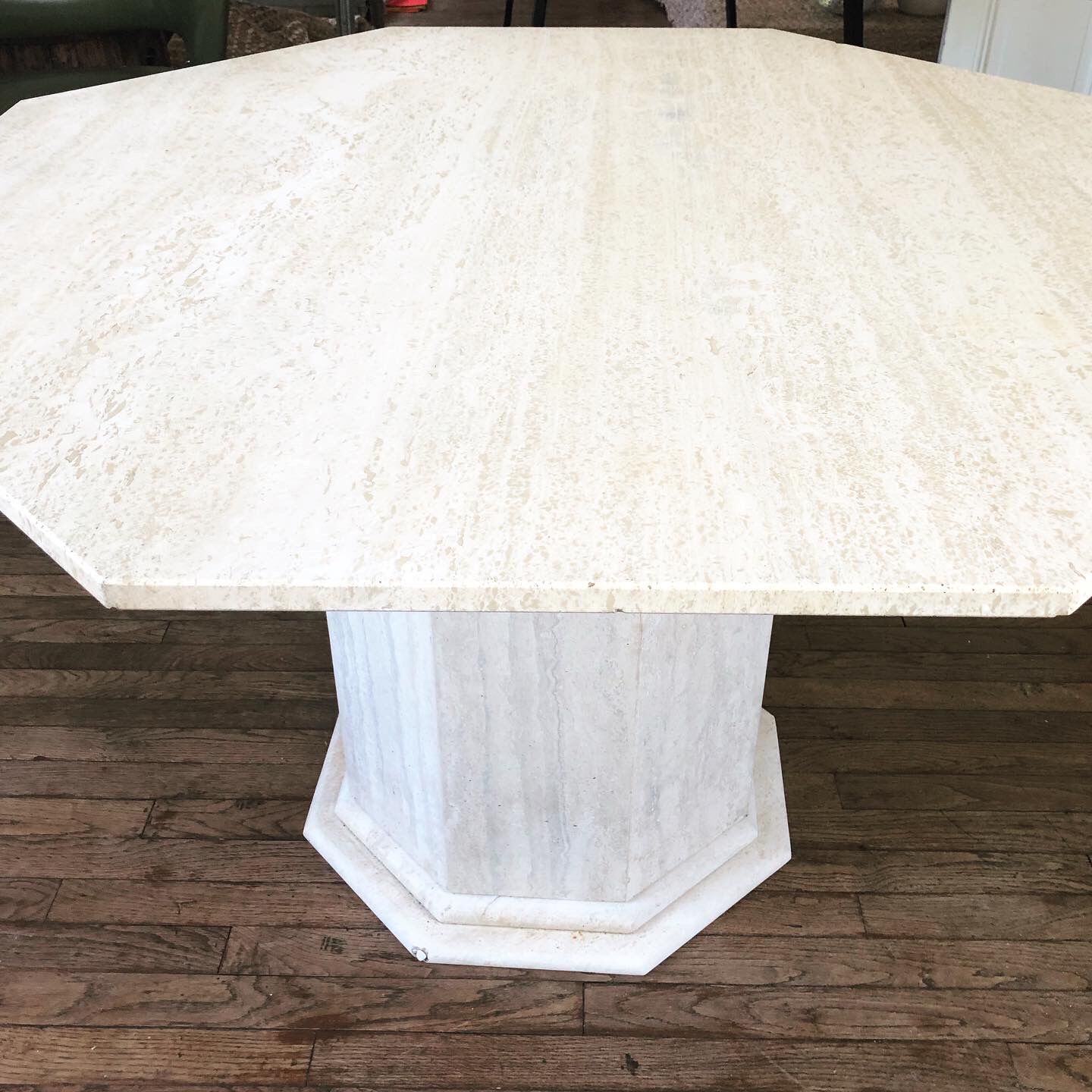 Travertine dining table