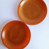 Set of 2 opaline brown dessert plates