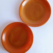 Set of 2 opaline brown dessert plates