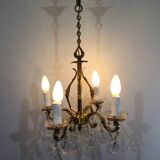 Chandelier With 4 Lights Bronze And Tassels