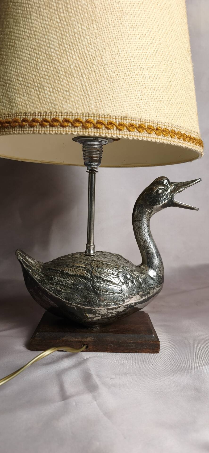 Lampe mid-century canard métal argenté