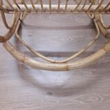 Rotin and bamboo rocking-chair