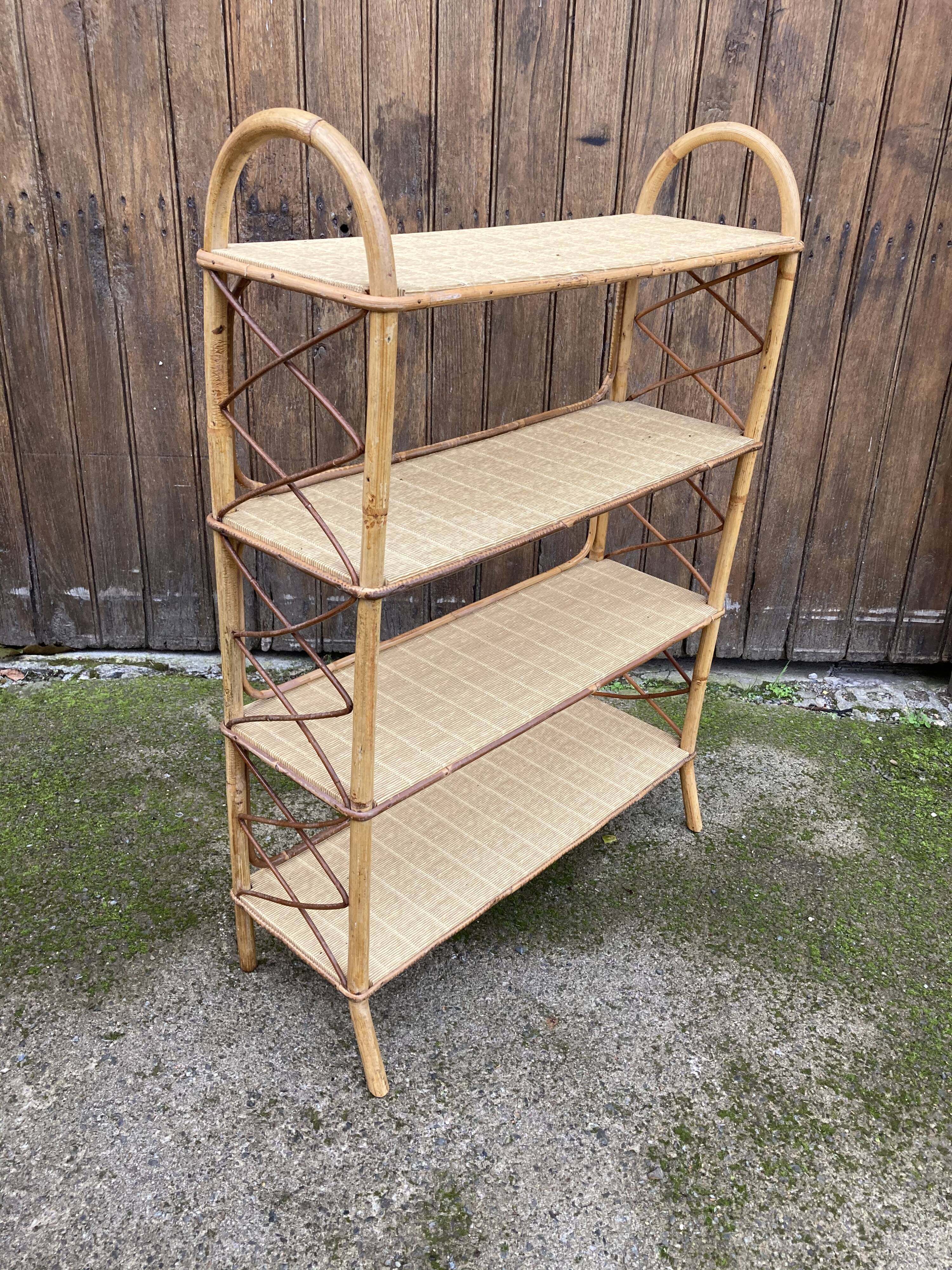 Rattan shelf