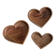 Set of 3 wooden heart-shaped bowls