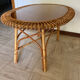 Vintage sun rattan oval coffee table