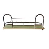 Large vintage wall-mounted coat rack in green Formica and chrome metal