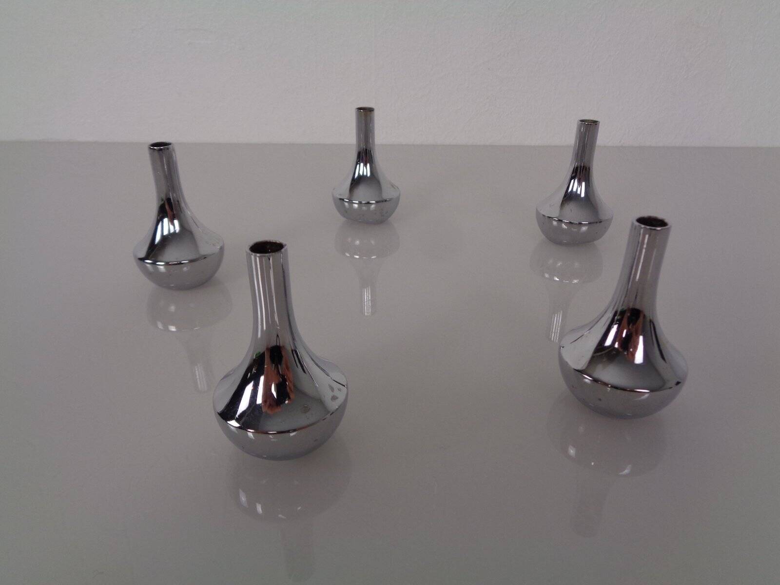 Chrome-Plated Candleholders by Quist, Germany, 1960s, Set of 5