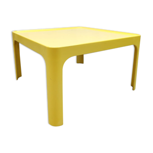 Table basse jaune vintage space age Preben fabricius