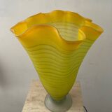 Vintage glass paste lamp with handkerchief neck