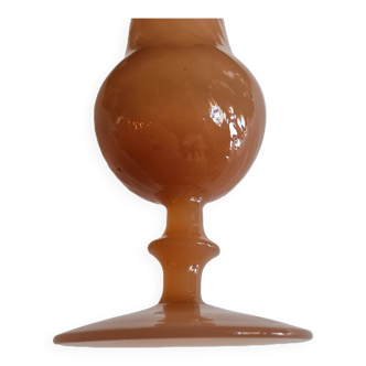 Vintage Salmon Colored Vase Opaline Style, second half 20th century