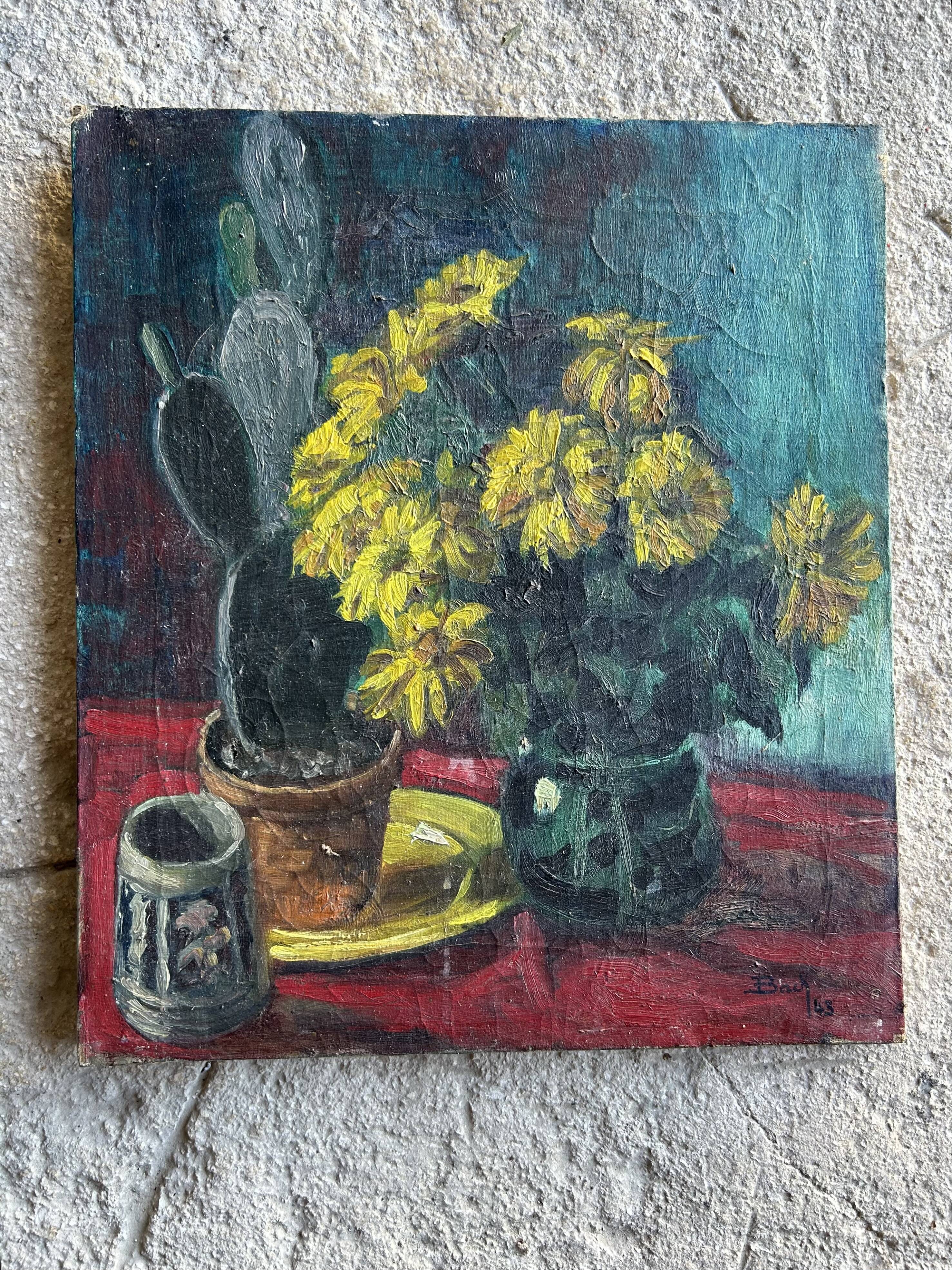 Tableau ancien signé Back, 1943