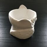 Cache pot hibou blanc