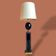 Vintage 1980 Floor Lamp by Le Dauphin in black lacquer and gold brass - 1.5m