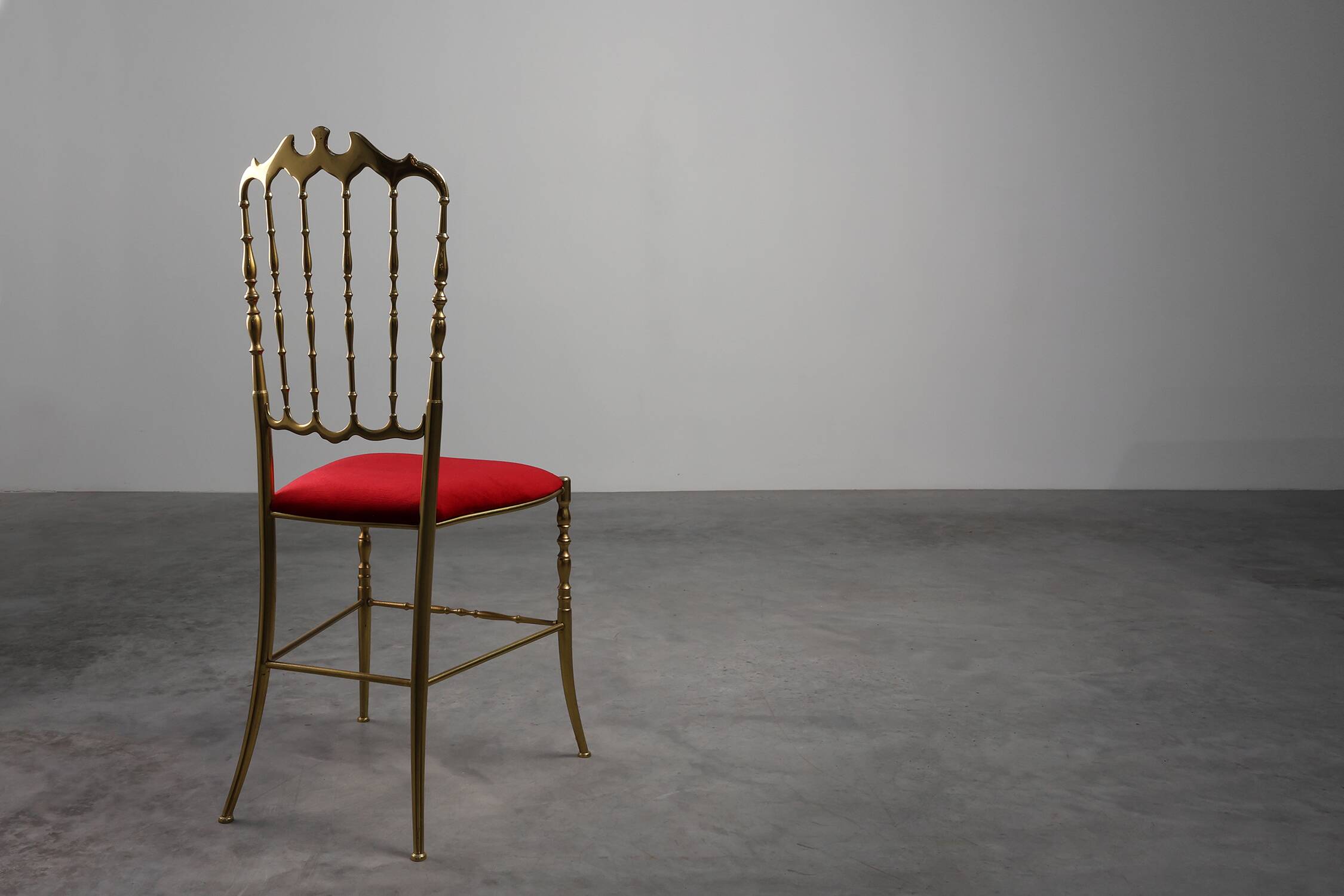 Hollywood Regency Brass Chiavari Chair by Giuseppe Gaetano Descalzi, Italy,