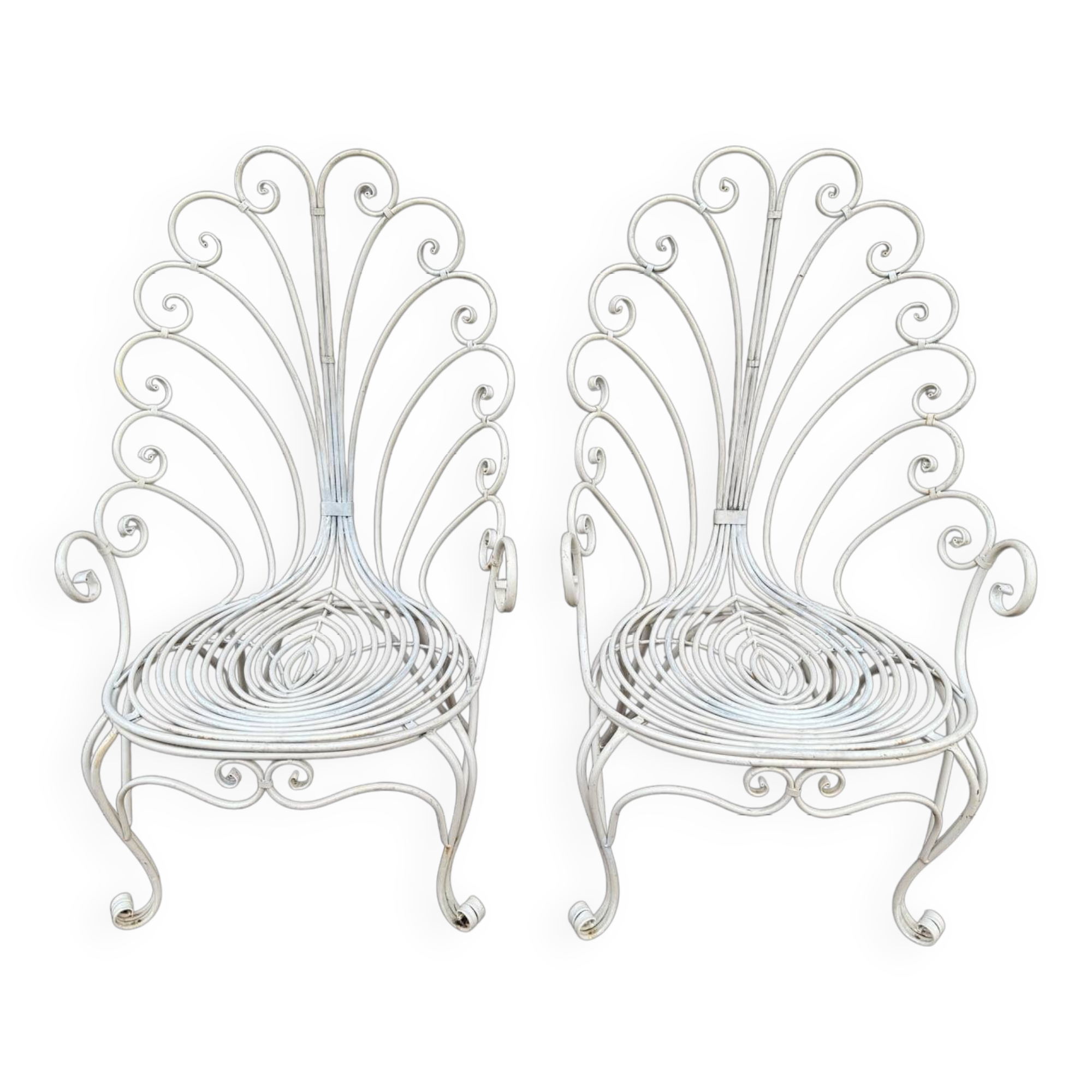 Set of 2 Provencal wrought iron armchairs from the 60s