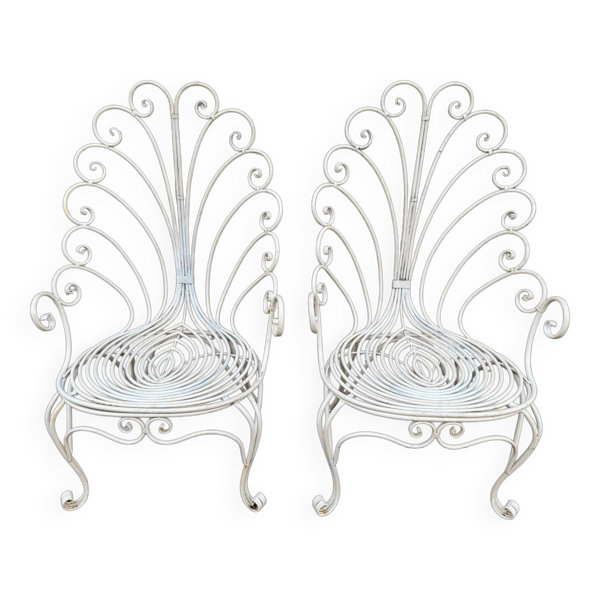 Set de 2 fauteuils Provençaux en fer forgé des années 60