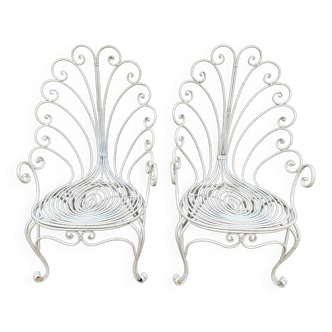 Set de 2 fauteuils Provençaux en fer forgé des années 60