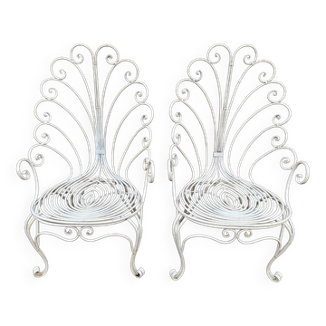 Set de 2 fauteuils Provençaux en fer forgé des années 60