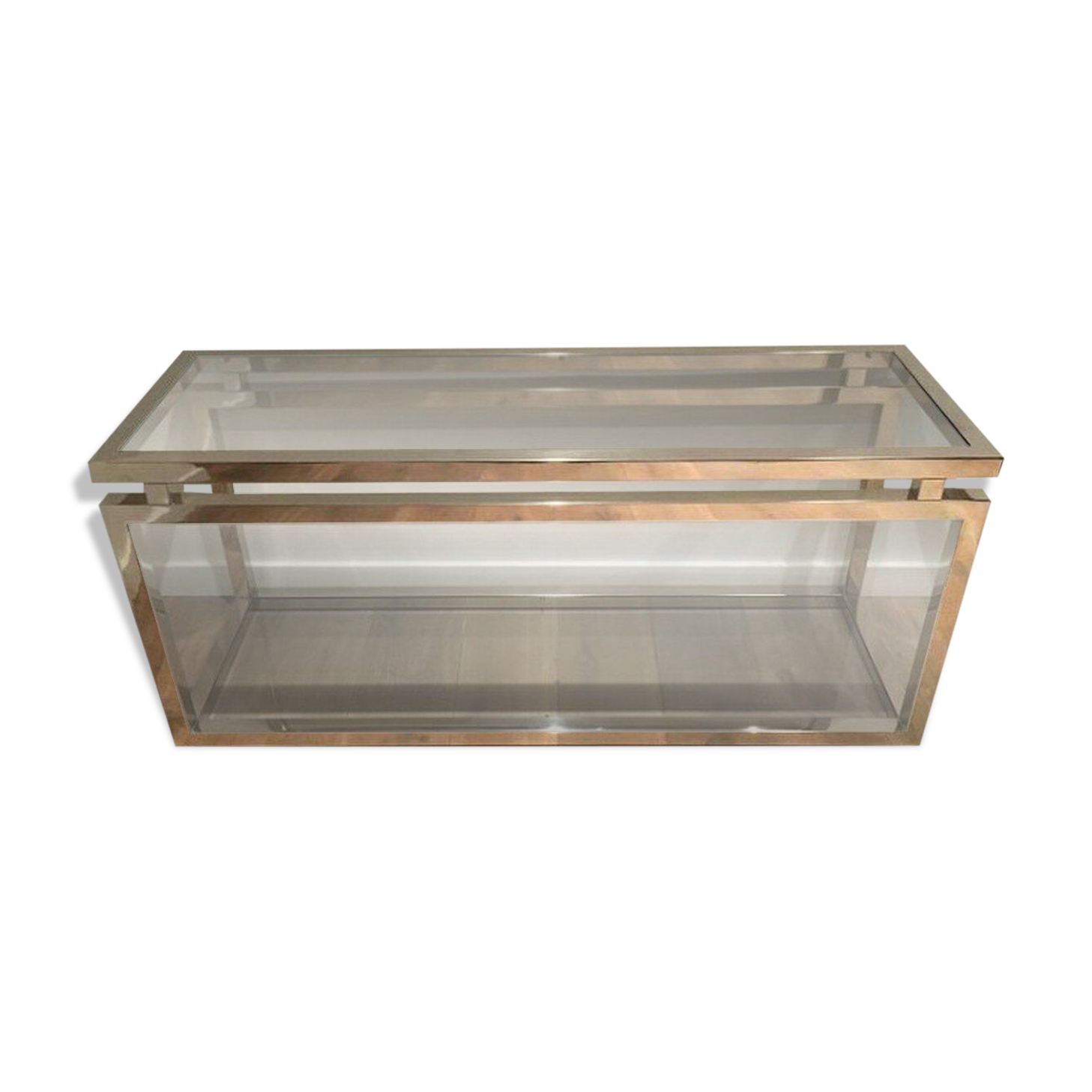 Console en chrome et verre