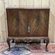Buffet chippendale en acajou des années 1950 avec dessus verre