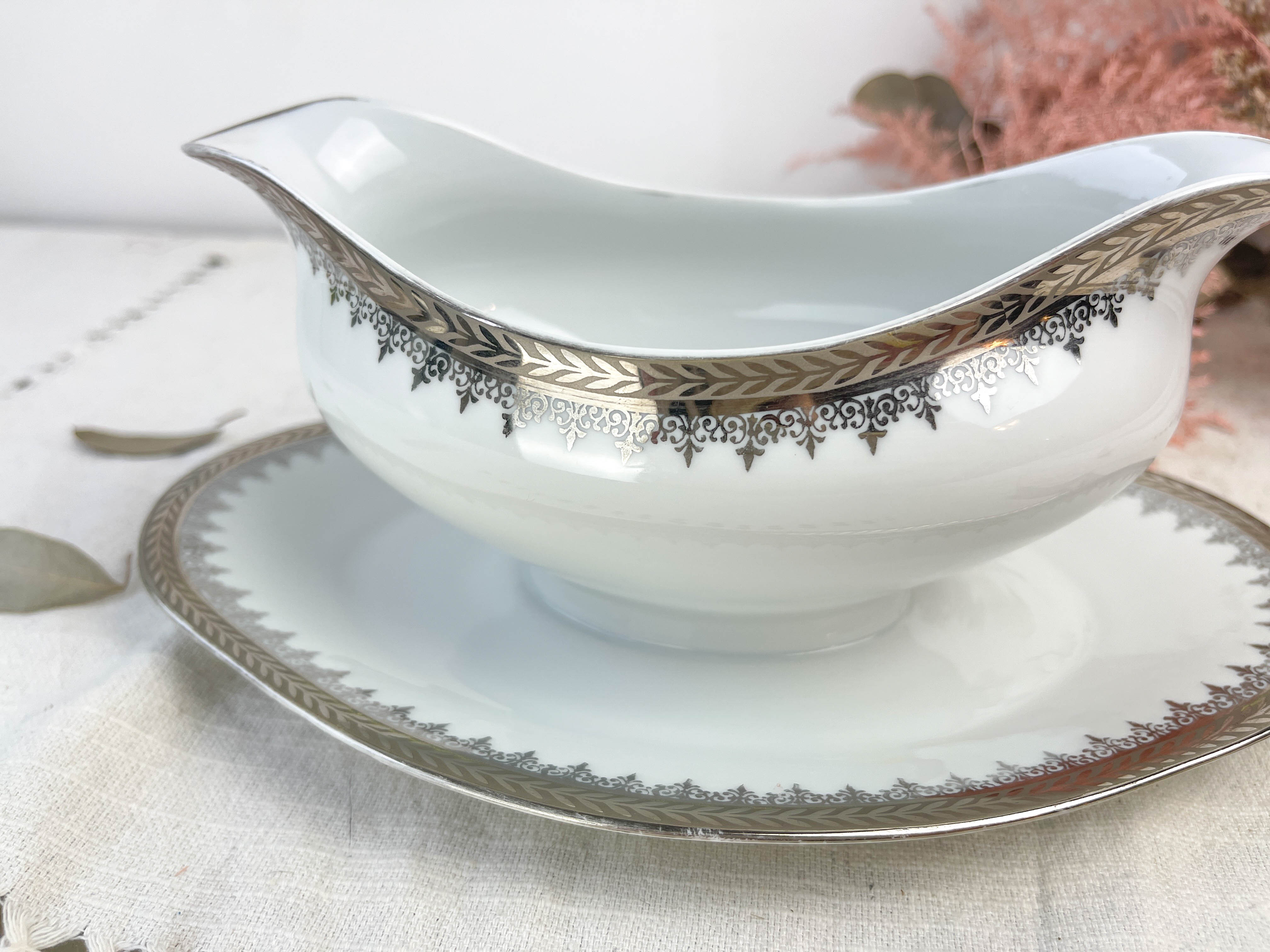 Vintage saucière porcelaine limoges silver made in france