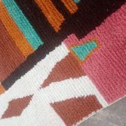 Handmade traditional natural wool rug size 140 x 260 cm