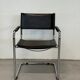 Bauhaus cantilever chair – black leather & chrome (unsigned)