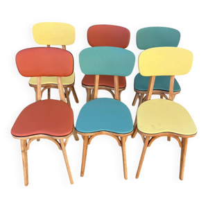 (Lot) 6 Chaises pieds