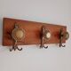 Wall-mounted coat rack 3 hooks brass vcr italy - vintage decoration