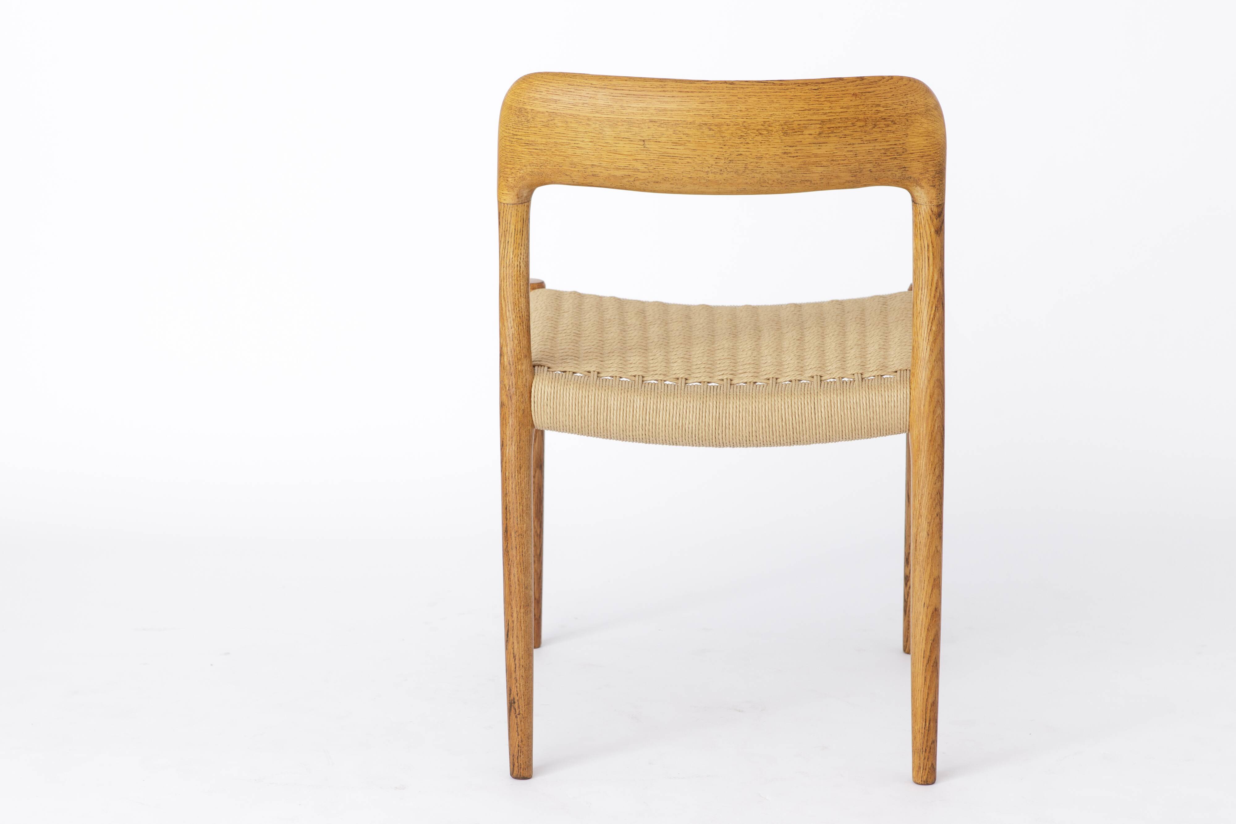 Niels Otto Møller Model 75 Oak Dining Chair, 1950s Danish Mid-Century Moder