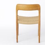 Niels Otto Møller Model 75 Oak Dining Chair, 1950s Danish Mid-Century Moder
